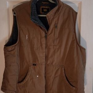 Lee Men's Tan Vest with Black Lining